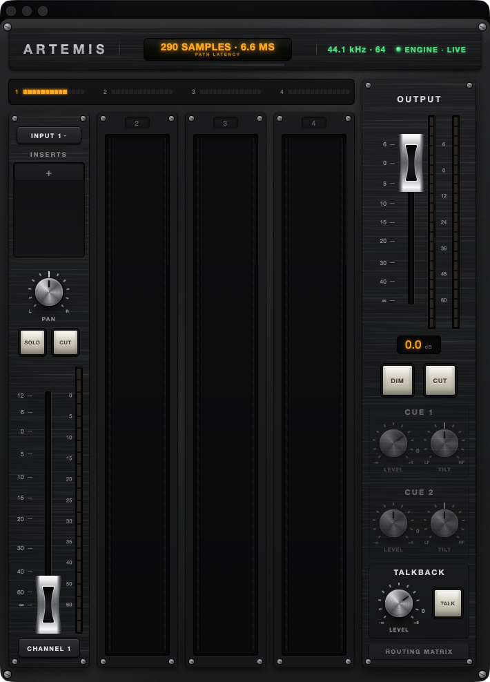 The Artemis faceplate